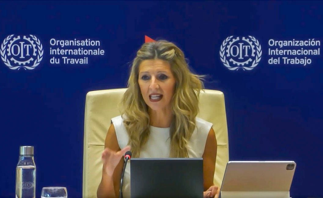 Yolanda Díaz reivindica la mejora del mercado laboral en España en busca de apoyos para dirigir la OIT