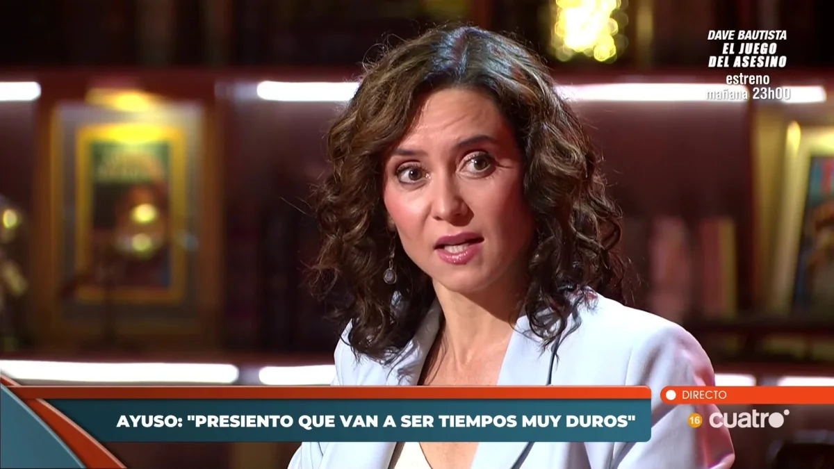 Ayuso da un récord histórico de audiencia a ‘Horizonte’ en una noche en que ‘La revuelta’ venció a ‘El hormiguero’